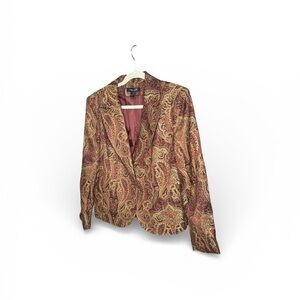 august silk Paisley Blazer in Burgundy and Gold